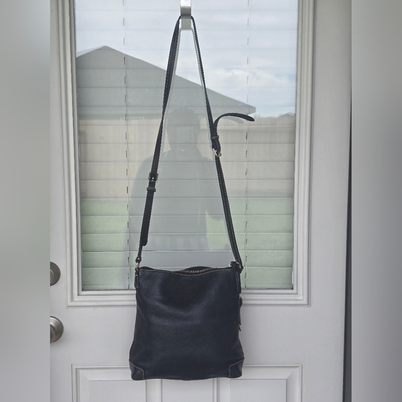 Dooney & Bourke Black Pebble Grain Crossbody Shoulder Bag Black Pockets - Picture 7 of 16
